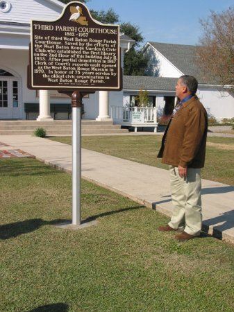 Man with the historical marker